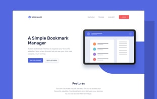 Screenshot of the Bookmark web app homepage