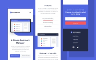 Screenshot of the Bookmark web app homepage