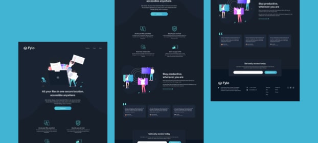 Screenshot of the Manage web app homepage