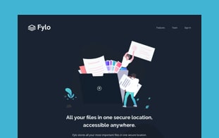 Screenshot of the Fylo web app homepage