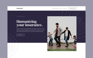 Screenshot of the Insure web app homepage