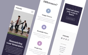 Screenshot of the Insure web app homepage