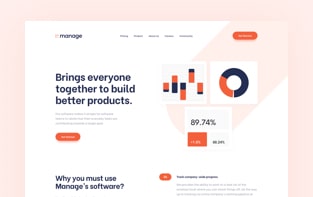 Screenshot of the Manage web app homepage