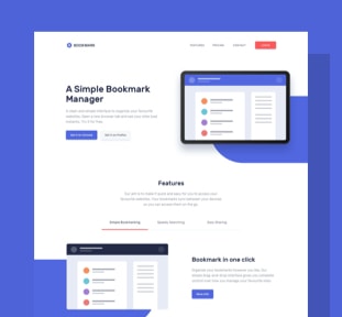 Screenshot of the Manage web app homepage