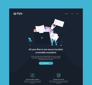Screenshot of the Manage web app homepage